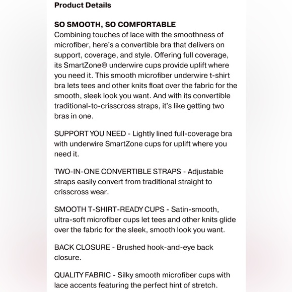 Maidenform One Fab Fit Full Coverage Underwire White Convertable Bra - Picture 6 of 8